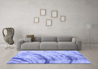 Machine Washable Abstract Blue Contemporary Rug, wshcon368blu