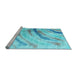 Machine Washable Abstract Light Blue Contemporary Rug, wshcon368lblu