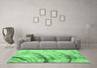 Machine Washable Abstract Emerald Green Contemporary Area Rugs in a Living Room,, wshcon368emgrn