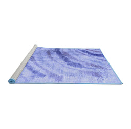 Sideview of Machine Washable Abstract Blue Contemporary Rug, wshcon368blu