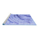 Sideview of Machine Washable Abstract Blue Contemporary Rug, wshcon368blu