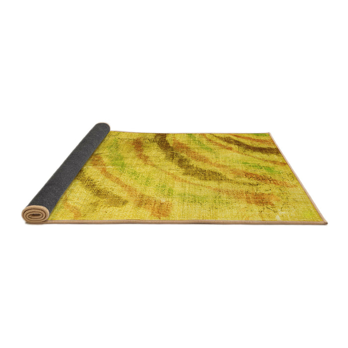 Sideview of Abstract Yellow Contemporary Rug, con368yw