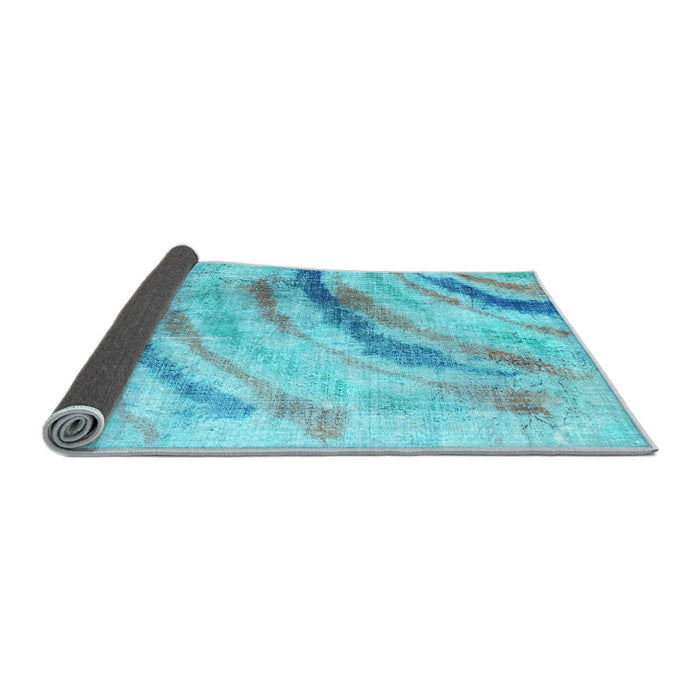 Sideview of Abstract Light Blue Contemporary Rug, con368lblu
