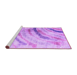 Sideview of Machine Washable Abstract Purple Contemporary Area Rugs, wshcon368pur