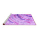 Sideview of Machine Washable Abstract Purple Contemporary Area Rugs, wshcon368pur