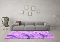 Machine Washable Abstract Purple Contemporary Rug, wshcon368pur