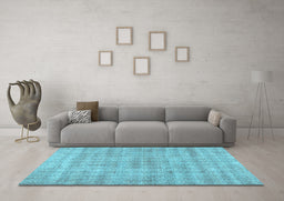 Machine Washable Abstract Light Blue Contemporary Rug in a Living Room, wshcon369lblu