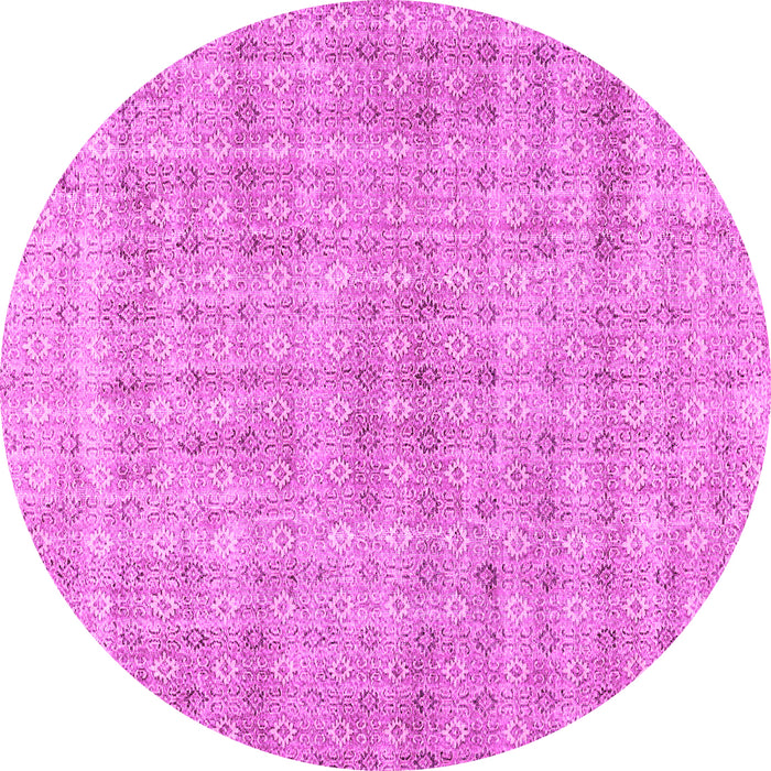 Round Abstract Pink Contemporary Rug, con369pnk