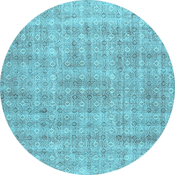 Round Machine Washable Abstract Light Blue Contemporary Rug, wshcon369lblu