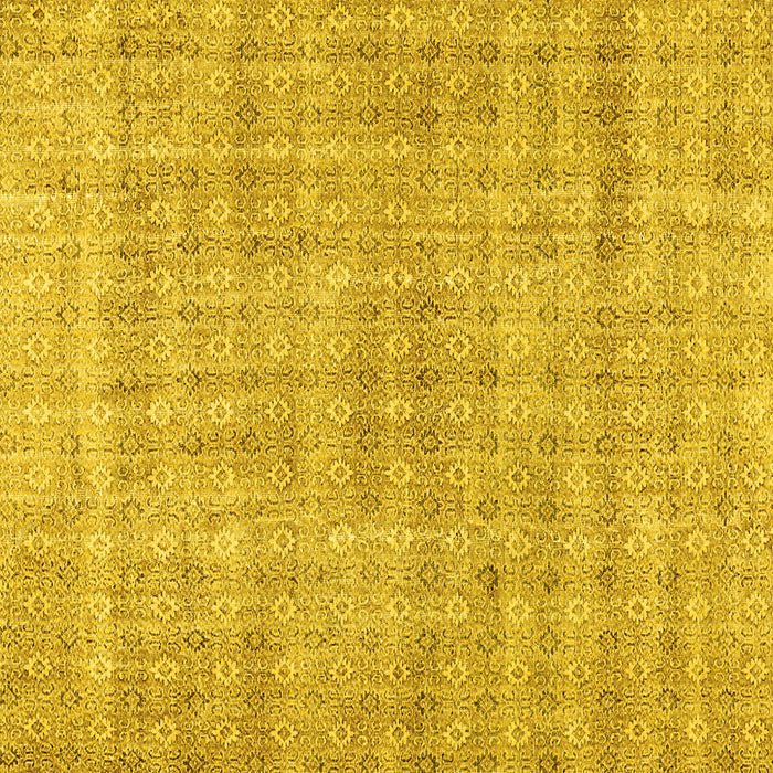 Square Machine Washable Abstract Yellow Contemporary Rug, wshcon369yw