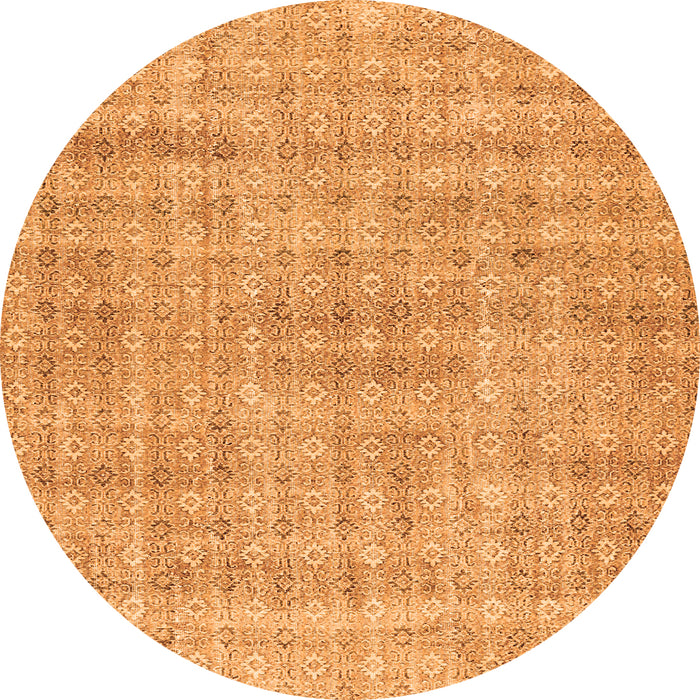 Square Abstract Orange Contemporary Rug, con369org