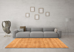 Machine Washable Abstract Orange Contemporary Area Rugs in a Living Room, wshcon369org