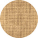 Round Abstract Brown Contemporary Rug, con369brn