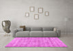 Machine Washable Abstract Pink Contemporary Rug in a Living Room, wshcon369pnk