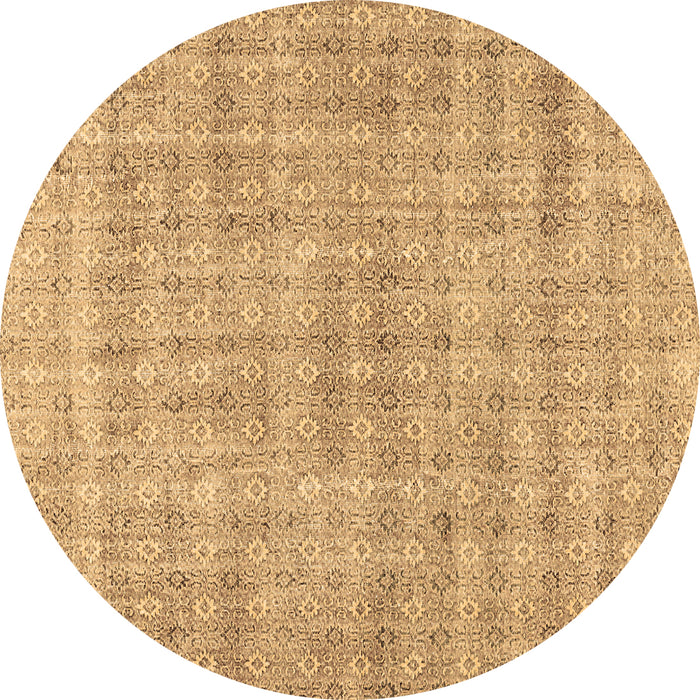 Round Machine Washable Abstract Brown Contemporary Rug, wshcon369brn