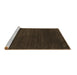 Sideview of Machine Washable Abstract Brown Contemporary Rug, wshcon36brn