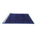 Sideview of Machine Washable Abstract Blue Contemporary Rug, wshcon36blu