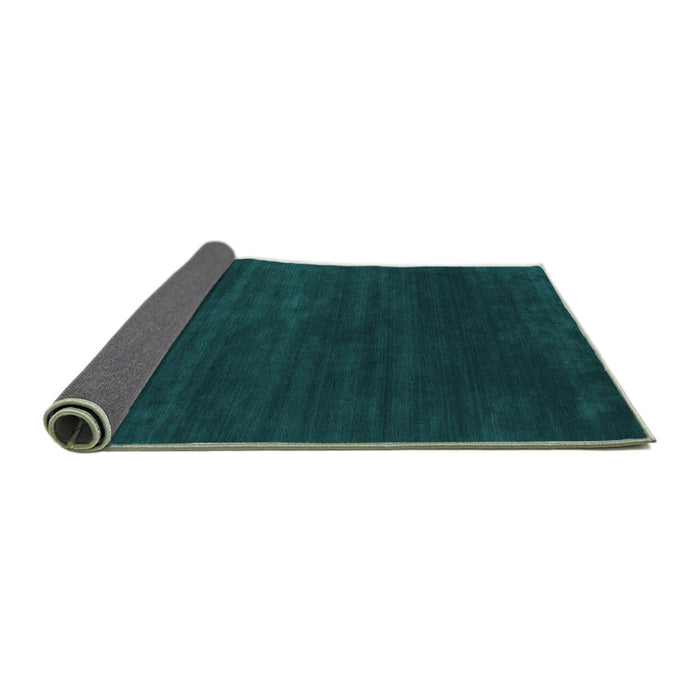 Sideview of Abstract Turquoise Contemporary Rug, con36turq