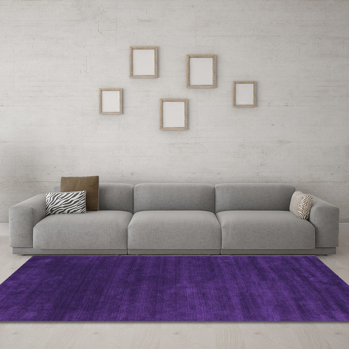 Machine Washable Abstract Purple Contemporary Area Rugs in a Living Room, wshcon36pur