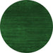 Square Abstract Green Contemporary Rug, con36grn