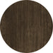 Round Abstract Brown Contemporary Rug, con36brn