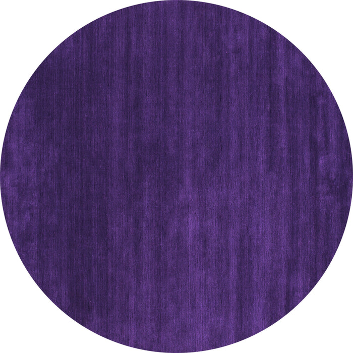 Round Machine Washable Abstract Purple Contemporary Area Rugs, wshcon36pur