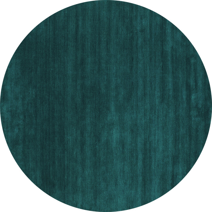 Round Machine Washable Abstract Turquoise Contemporary Area Rugs, wshcon36turq