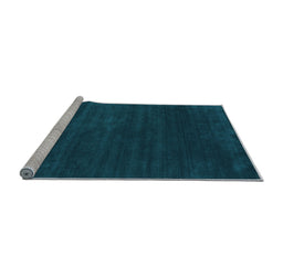 Sideview of Machine Washable Abstract Light Blue Contemporary Rug, wshcon36lblu