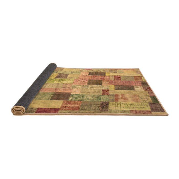 Sideview of Patchwork Brown Transitional Rug, con370brn