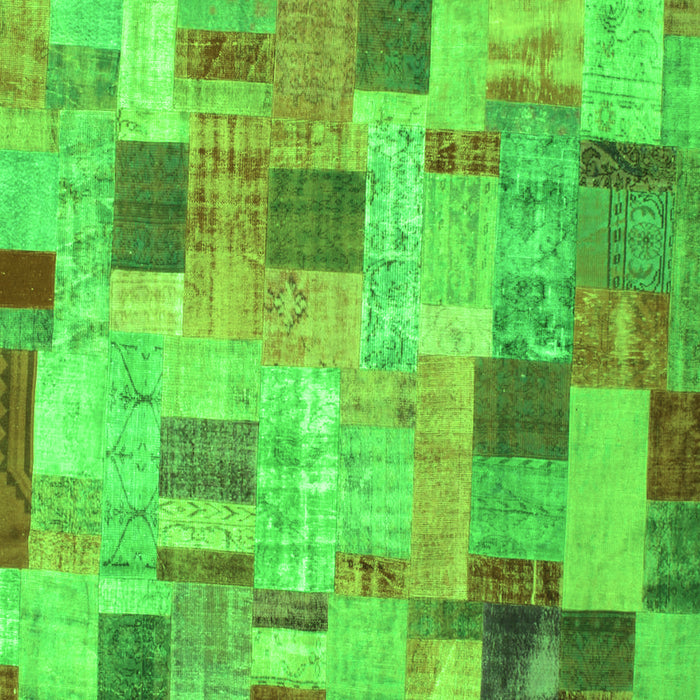 Patchwork Green Transitional Rug, con370grn