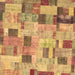 Square Patchwork Brown Transitional Rug, con370brn