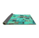 Sideview of Patchwork Turquoise Transitional Rug, con370turq