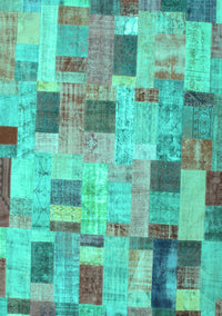 Patchwork Turquoise Transitional Rug, con370turq