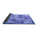 Sideview of Patchwork Blue Transitional Rug, con370blu