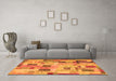 Machine Washable Patchwork Orange Transitional Area Rugs in a Living Room, wshcon370org