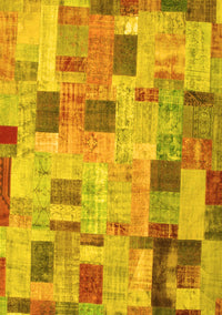 Patchwork Yellow Transitional Rug, con370yw