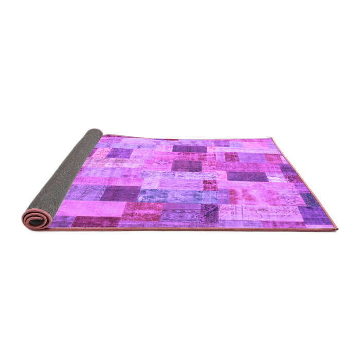 Sideview of Patchwork Purple Transitional Rug, con370pur