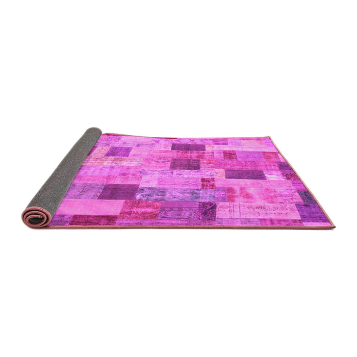 Sideview of Patchwork Pink Transitional Rug, con370pnk