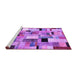 Sideview of Machine Washable Patchwork Purple Transitional Area Rugs, wshcon371pur