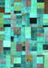 Patchwork Turquoise Transitional Rug, con371turq