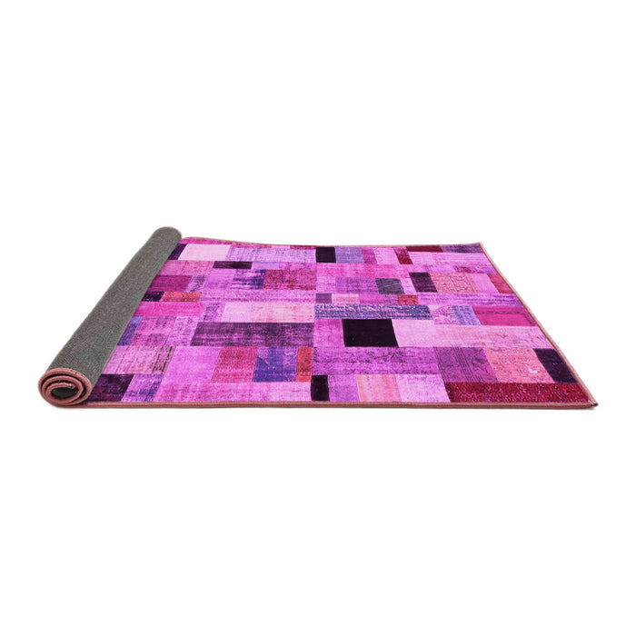 Sideview of Patchwork Pink Transitional Rug, con371pnk