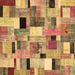 Square Patchwork Brown Transitional Rug, con371brn