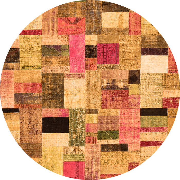Square Patchwork Orange Transitional Rug, con371org