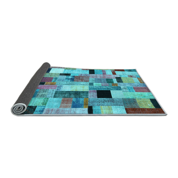 Sideview of Patchwork Light Blue Transitional Rug, con371lblu