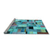 Sideview of Machine Washable Patchwork Light Blue Transitional Rug, wshcon371lblu