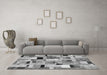 Machine Washable Patchwork Gray Transitional Rug in a Living Room,, wshcon371gry