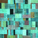 Square Patchwork Turquoise Transitional Rug, con371turq