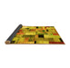 Sideview of Patchwork Yellow Transitional Rug, con371yw