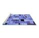 Sideview of Machine Washable Patchwork Blue Transitional Rug, wshcon371blu