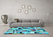 Machine Washable Patchwork Light Blue Transitional Rug in a Living Room, wshcon371lblu